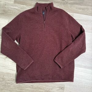 J. Crew Men's Maroon Zip-Up Sweater